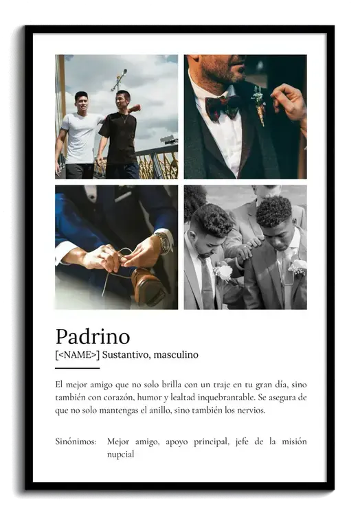 Póster definiciones: Testigo de boda personalizable