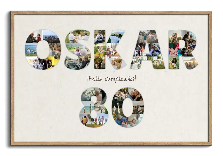 Fotocollage con mensaje personal para cumpleanos