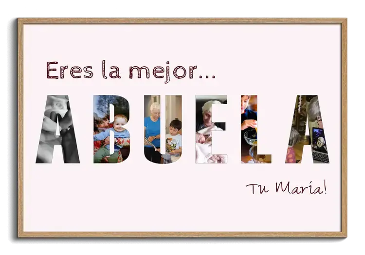 Fotos como letras la mejor abuela regalo de los nietos