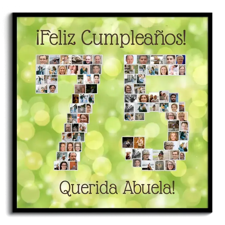 Fotos como numero dispuestas Feliz cumpleanos Abuela Fotocollage