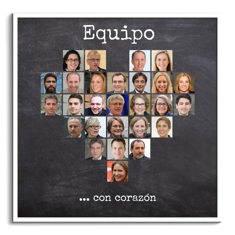 Fotocollage de Colaboradores y Empleados en Forma de Corazon