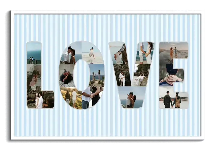 Palabra LOVE como collage de fotos