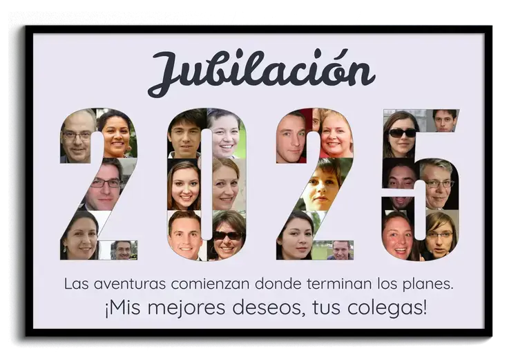Fotocollage Numero de Año de Compañeros para Retiro