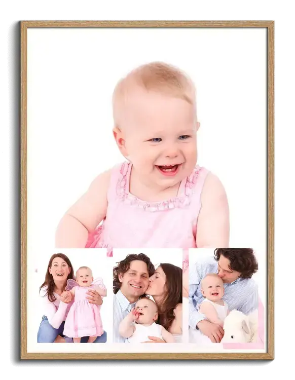 Hermoso collage de fotos de bebe como recuerdo