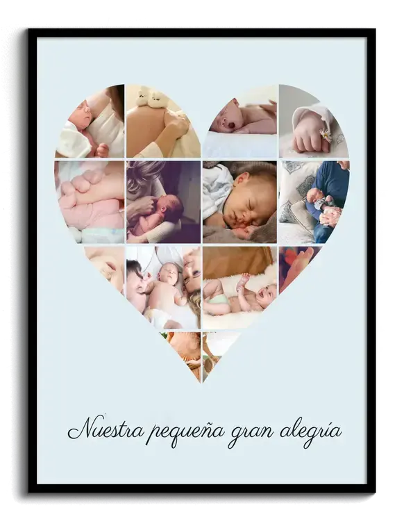 Collage corazón bebé "Nuestro pequeño gran tesoro"