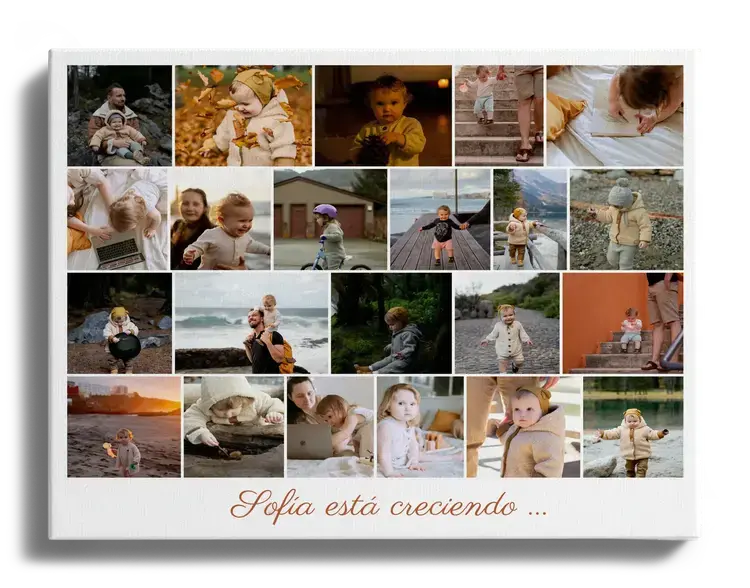 Fotocollage con fotos de ninos muchas fotos en fila