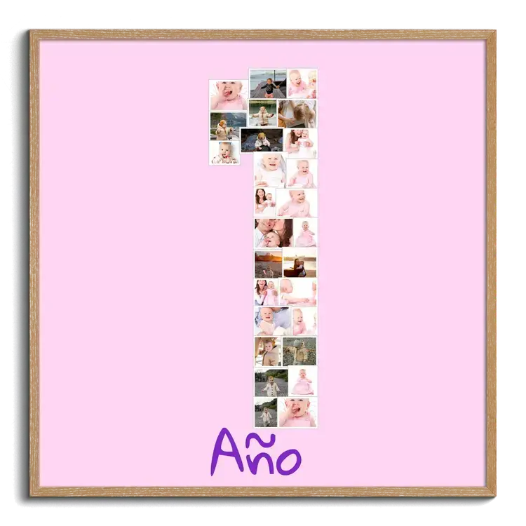 Fotocollage como Numero con muchas Fotos de Niños o Bebes