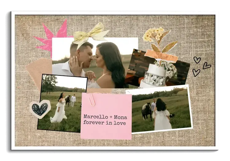Collage scrapbook romántica de boda