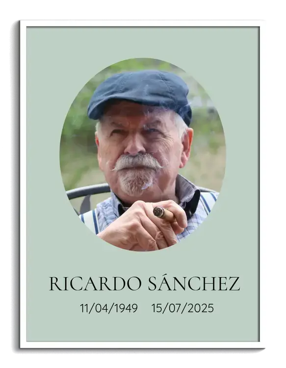 Foto de retrato para funeral en ovalo