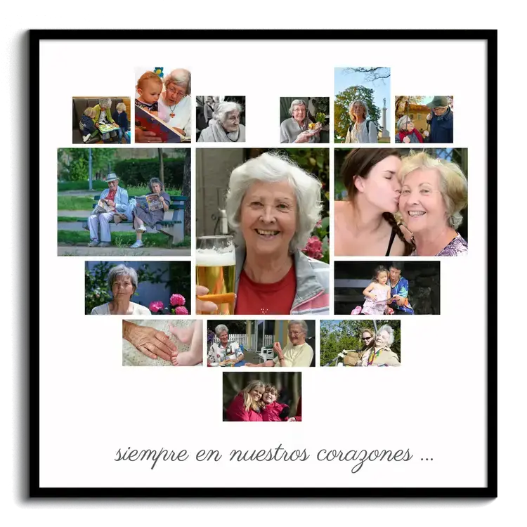 Fotocollage en Forma de Corazon como Recuerdo
