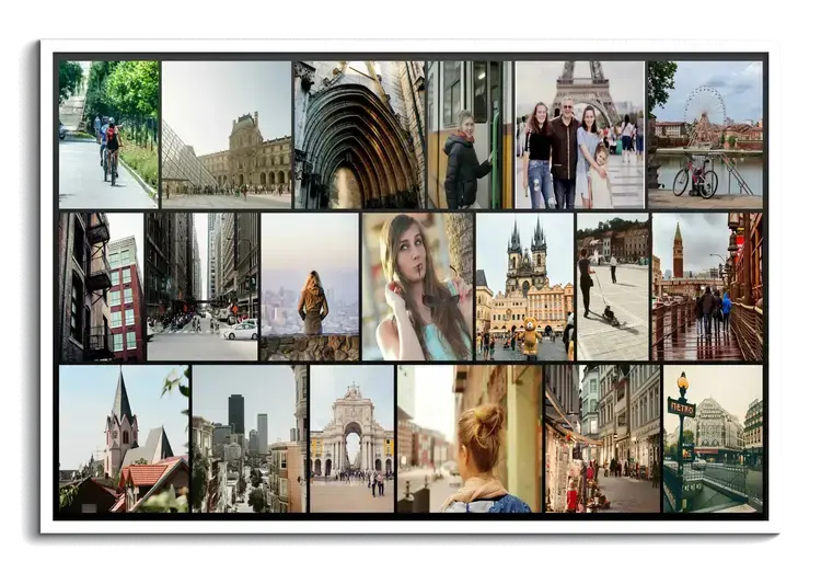 Fotos del viaje turistico como Fotocollage panoramico