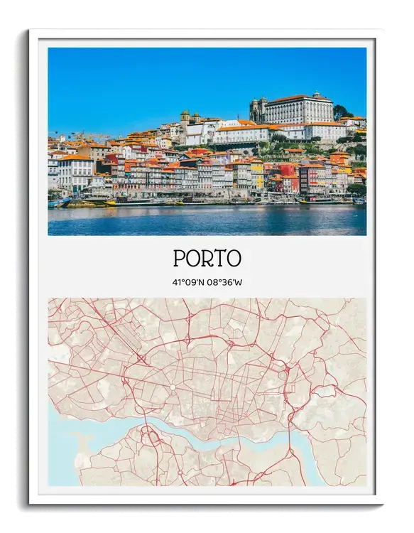 Mapa de ciudad con foto, nombre y coordenadas