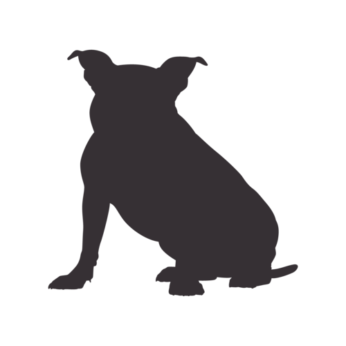 Silueta de perro American Bully sentado