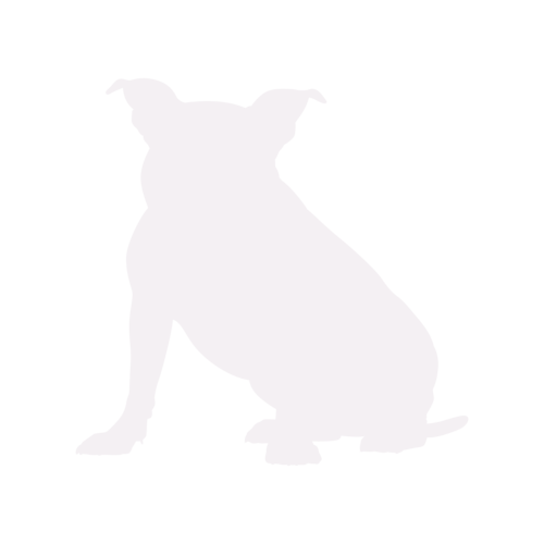 Silueta de perro American Bully sentado