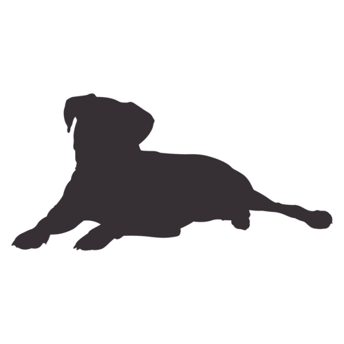 Silueta de perro Bóxer sentado