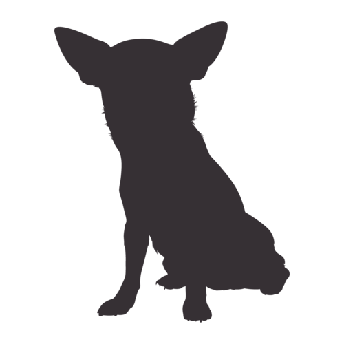 Silueta de perro Chihuahua sentado
