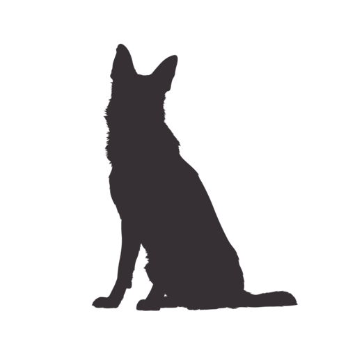 Silueta de perro Pastor Alemán sentado