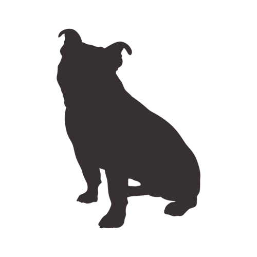 Silueta de perro Bulldog Inglés Antiguo sentado