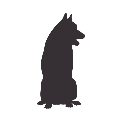 Silueta de perro Husky Siberiano sentado
