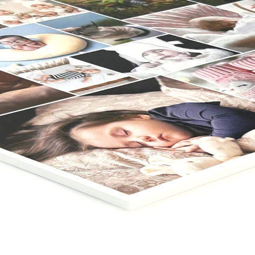 Collage fotográfica en tablero de espuma rígida: Vista detallada