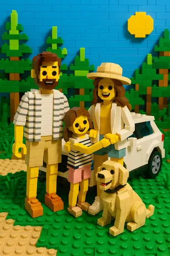 Foto convertida en estilo LEGO