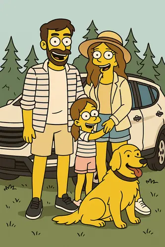 Foto convertida en estilo Simpsons